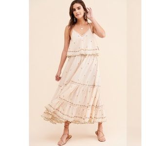 Anthropologie Let me Be Norra Maxi Dress | embroidered floral